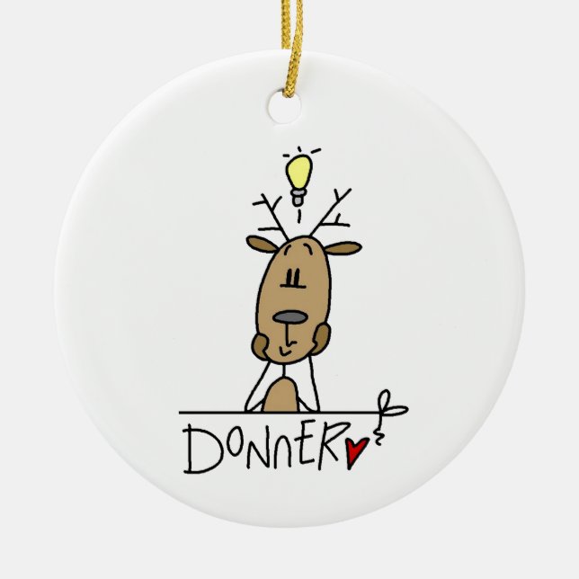 Donner Reindeer jul T-shirts och Gifts Julgransprydnad Keramik (Framsidan)