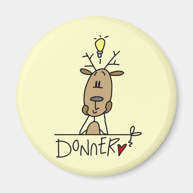 Donner Reindeer jul T-shirts och Gifts Magnet (Framsidan)