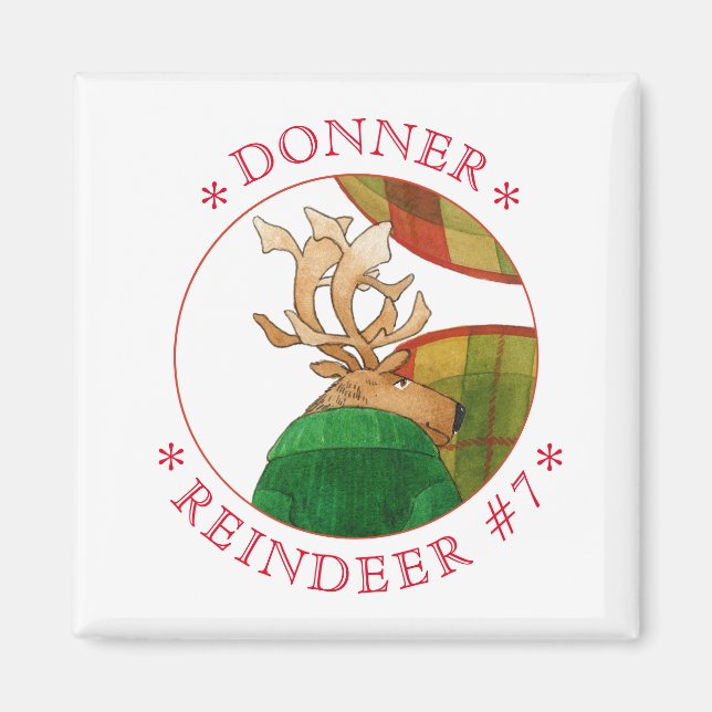 DONNER REINDEER Square Magnet (Framsidan)