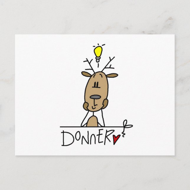 Donner Reindeer T-shirts och Gifts Vykort (Framsida)