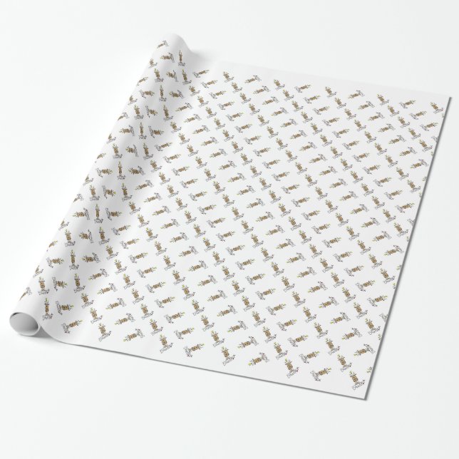 Donner renar och presenter presentpapper (Utrullad)