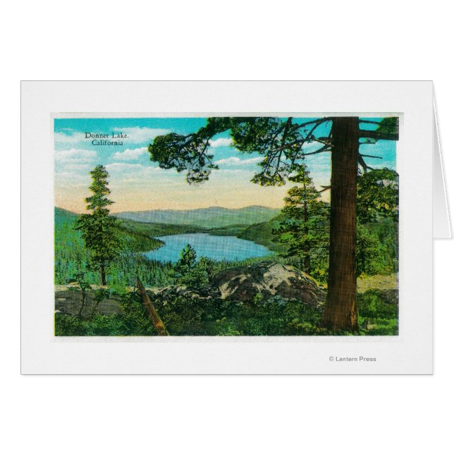 Donner Sjö, Kalifornien från Ridge Hälsningskort (Framsidan Horizontal)