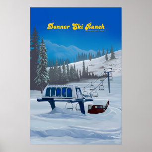 Donner Ski Ranch Kalifornien Skidort Resa Poster