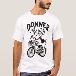 Donner The Reindeer Riding a Bike T Shirt