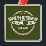 Donner und Blitzen River Oregon Kayaking Julgransprydnad Metall<br><div class="desc">Från de westerna sluttningarna av Steensbergen i sydöstra Oregon,  Donner und Blitzen-floden och dess många bifloder flödar 91 sjömil nordväst till Malheur National Wildlife Refuge.</div>