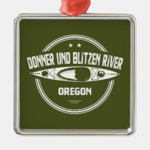 Donner und Blitzen River Oregon Kayaking Julgransprydnad Metall
