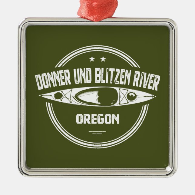 Donner und Blitzen River Oregon Kayaking Julgransprydnad Metall (Framsidan)