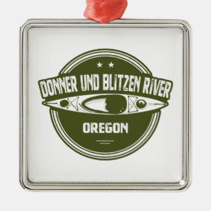 Donner und Blitzen River Oregon Kayaking Julgransprydnad Metall
