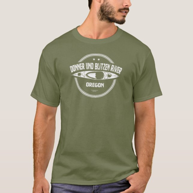 Donner und Blitzen River Oregon Kayaking T Shirt (Framsida)