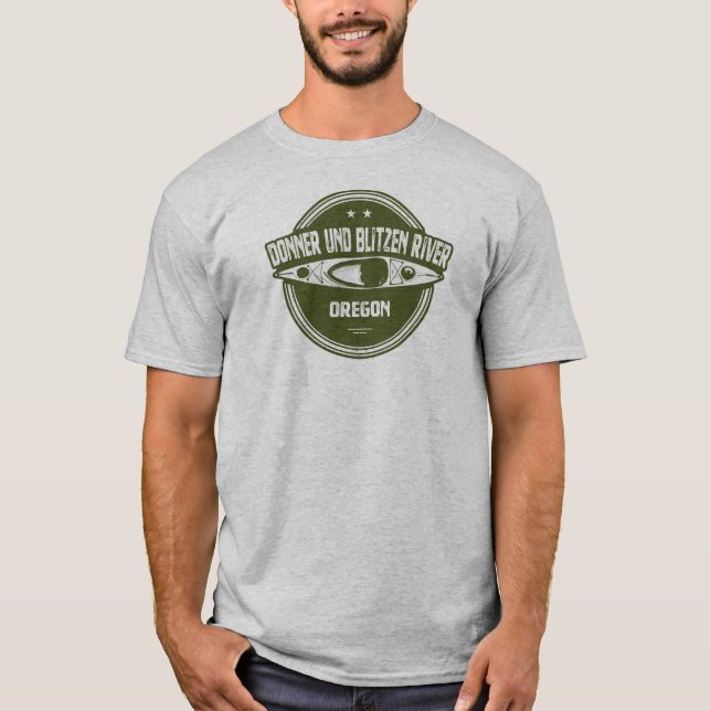 Donner und Blitzen River Oregon Kayaking T Shirt (Framsida)
