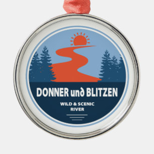 Donner und Blitzen-Vilden och floden Oregon Julgransprydnad Metall