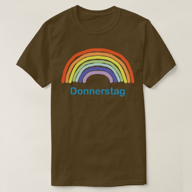 Donnerstag Torsdag Rainbow T Shirt (Design framsida)