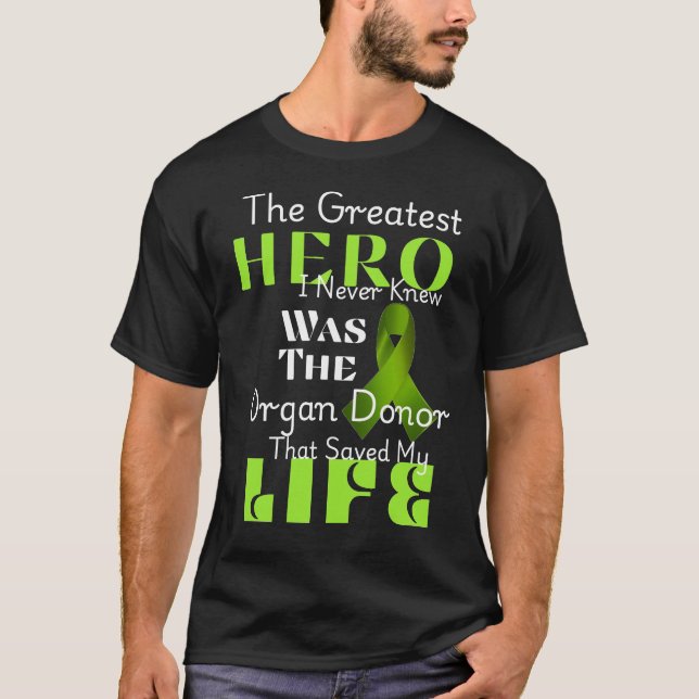 Donor Awareness Hjälte Support Tacksam Unisex  T Shirt (Framsida)