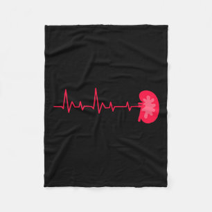 Donor - Ekg Heartslag Kidney Disease Awareness Fleecefilt