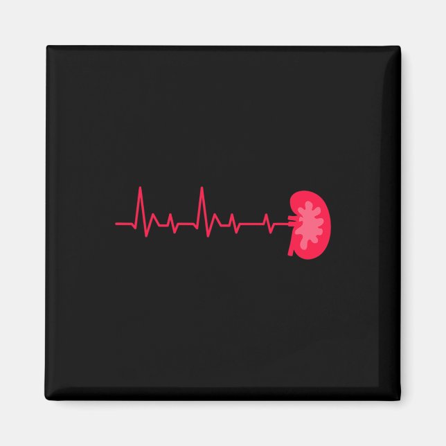 Donor - Ekg Heartslag Kidney Disease Awareness Magnet (Framsidan)