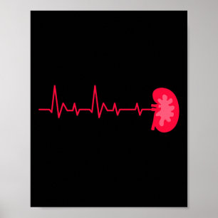 Donor - Ekg Heartslag Kidney Disease Awareness Poster