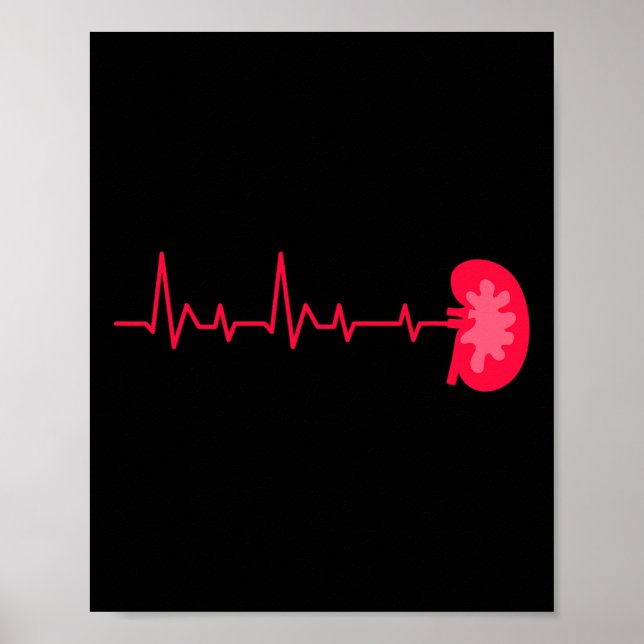 Donor - Ekg Heartslag Kidney Disease Awareness Poster (Framsidan)