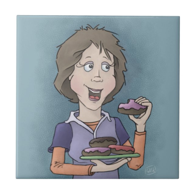 Donötter med sprinkler av keramiskt plattor kakelplatta (Framsidan)