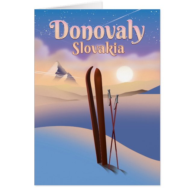 Donovaly Slovakia Ski poster. Hälsningskort (Framsidan)
