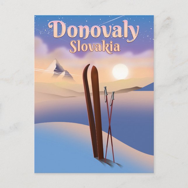 Donovaly Slovakia Ski poster. Vykort (Framsida)
