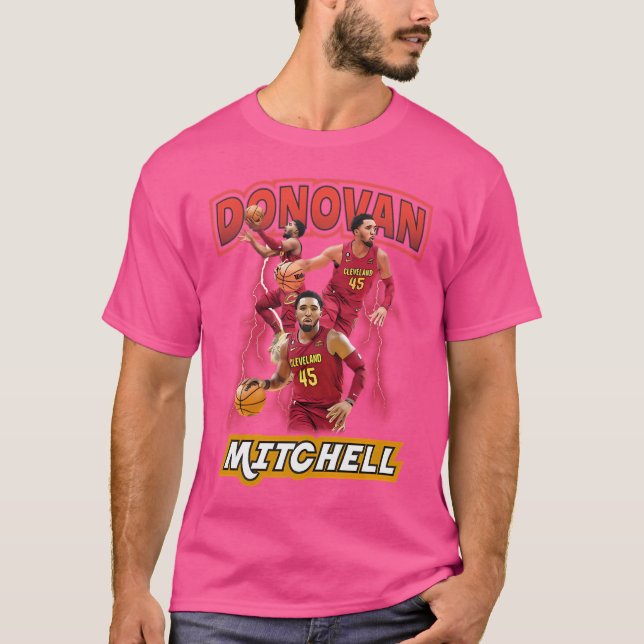 Donovan Mitchell Vintage Stil T Shirt (Framsida)