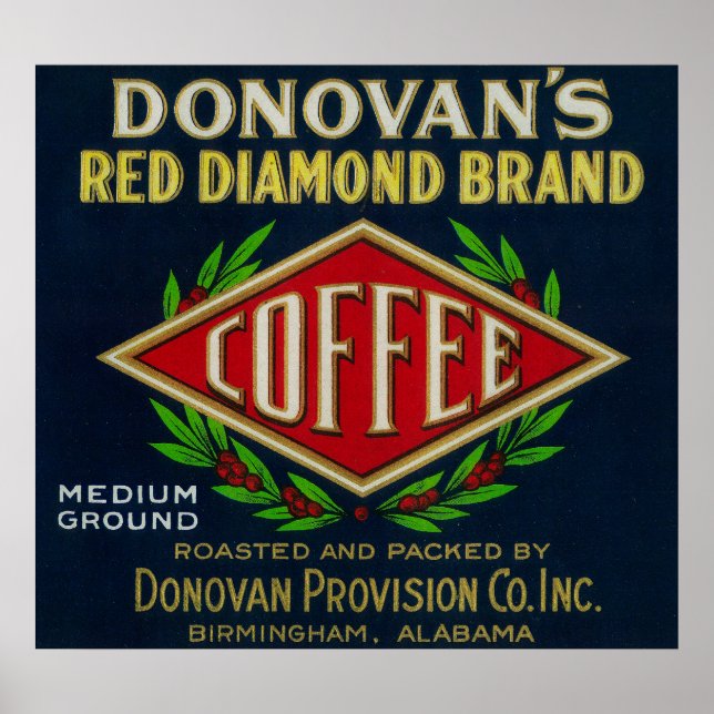 Donovan's Coffee LabelBirmingham, AL Poster (Framsidan)