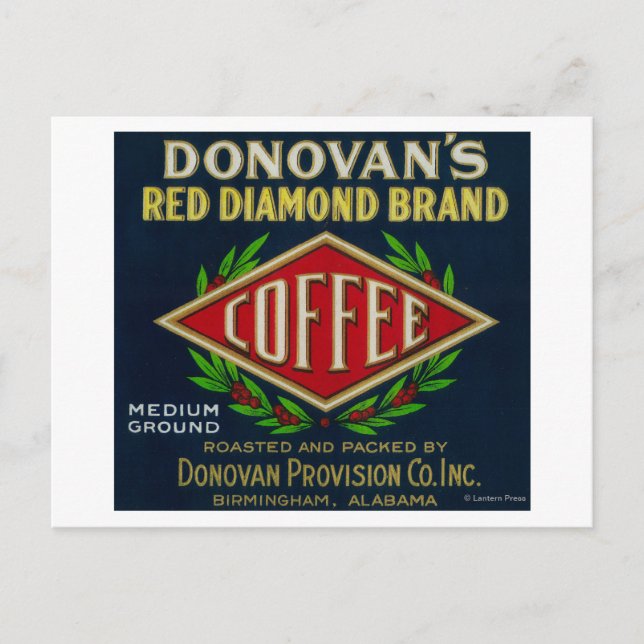 Donovan's Coffee LabelBirmingham, AL Vykort (Framsida)
