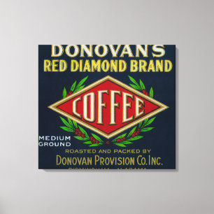 Donovans kaffe LabelBirmingham, AL Canvastryck