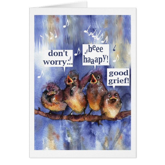 don'rbekymmer är lyckligt hälsningskort (Framsidan)