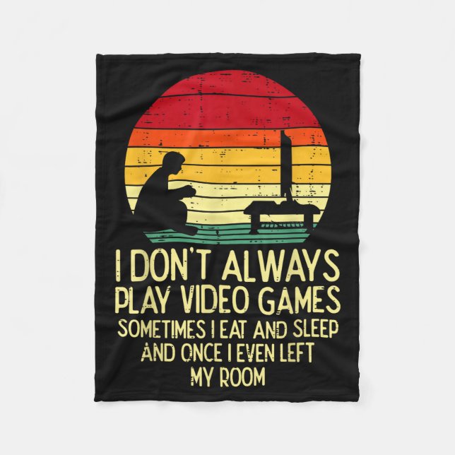 Dont Always Play Video Games Retro Gamer Men Boys  Fleecefilt (Framsidan)