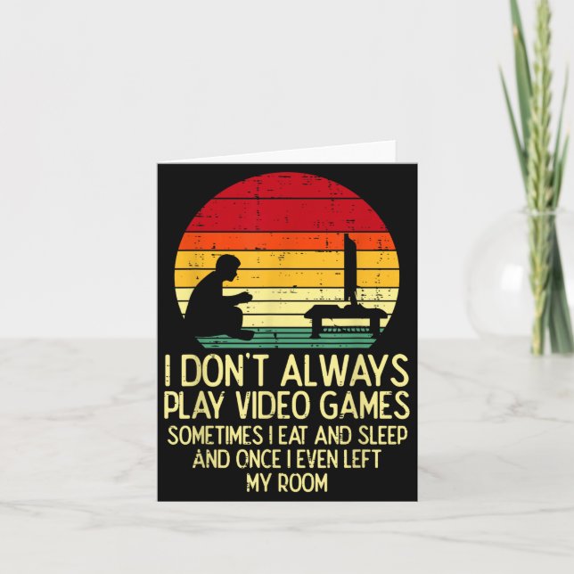 Dont Always Play Video Games Retro Gamer Men Boys  Kort (Framsida)