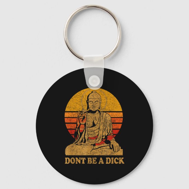 Dont Be A - Buddha - Vintage Distressed  Nyckelring (Framsida)
