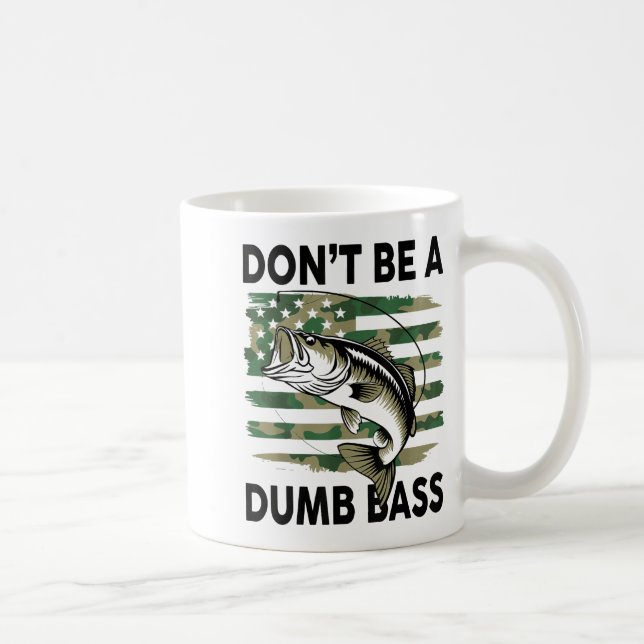 Don't Be A Dumb B Fish American Flag Camo Funny Me Kaffemugg (Höger)