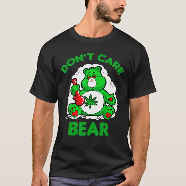 Dont Care Ogräs Bear T Shirt (Framsida)
