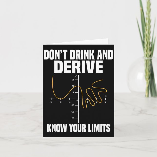 Dont Drink And Derive And Know Your Limit  Kort (Framsida)