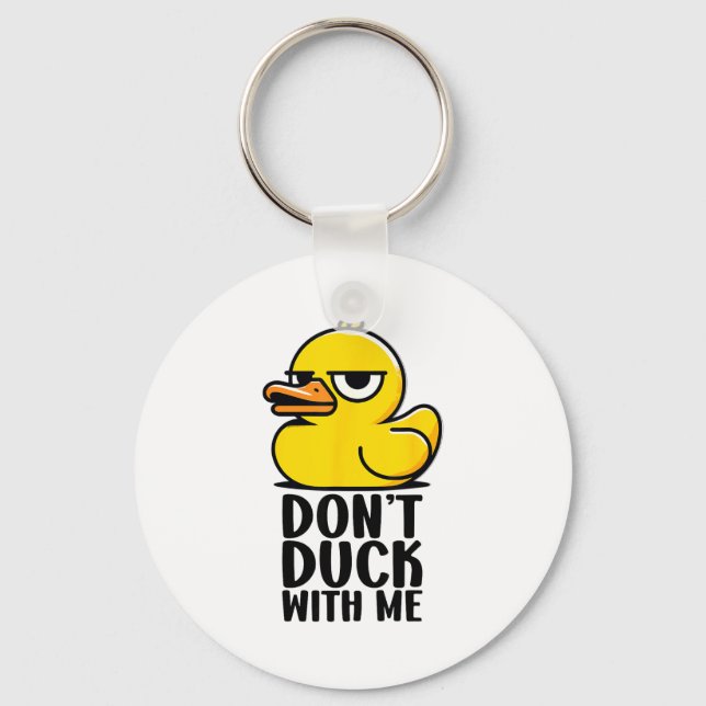 Don't Duck With Me, Rubber Ducky Funny Meme Cool D Nyckelring (Framsida)