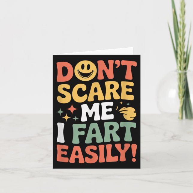 Don't E Me I Fart Easily Funny Cute Design Quote  Kort (Framsida)