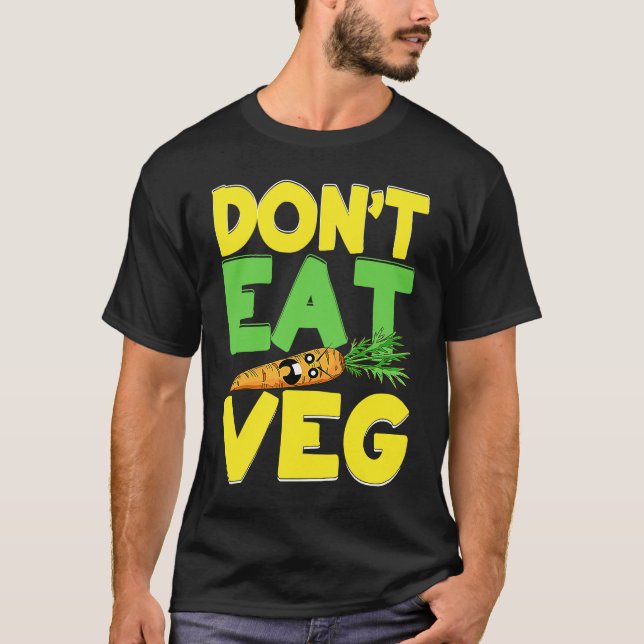 Don't Eat Veg  Angry Carrot  Costume Vegans T Shirt (Framsida)