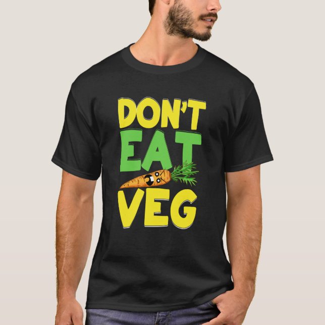 Don't Eat Veg Angry Carrot Costume Vegans T Shirt (Framsida)