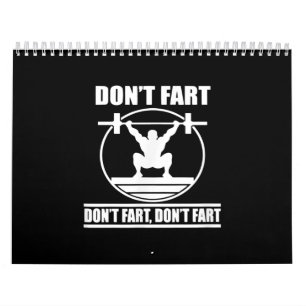 Dont Fart Funny Gym Workout Squat för Bodybuildin Kalender