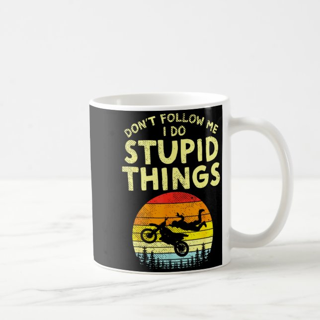 Dont Follow Me Stud Things Funny Motocross Dirt Bi Kaffemugg (Höger)