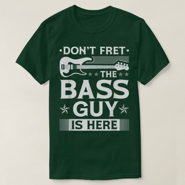 "Dont Fret", elektriska "Fretless Bass Guitar Play T Shirt (Design framsida)