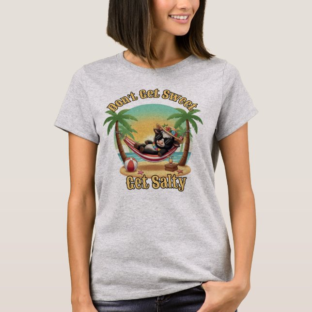 "Don't Get Sweet Get Salty" Cow T-shirt (Framsida)