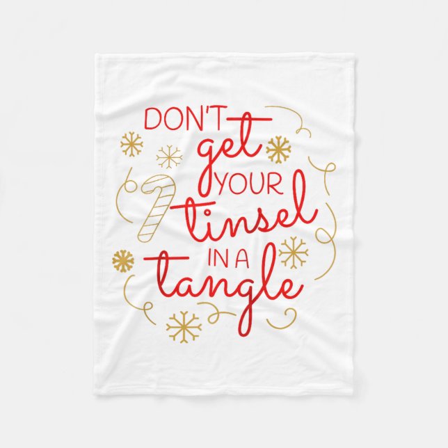 Don't Get Your Tinsel In A Tangle Christmas Raglan Fleecefilt (Framsidan)