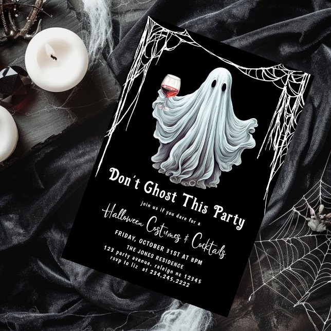 Dont Ghost den här Party Vuxen Halloween Inbjudningar (Skapare uppladdad)