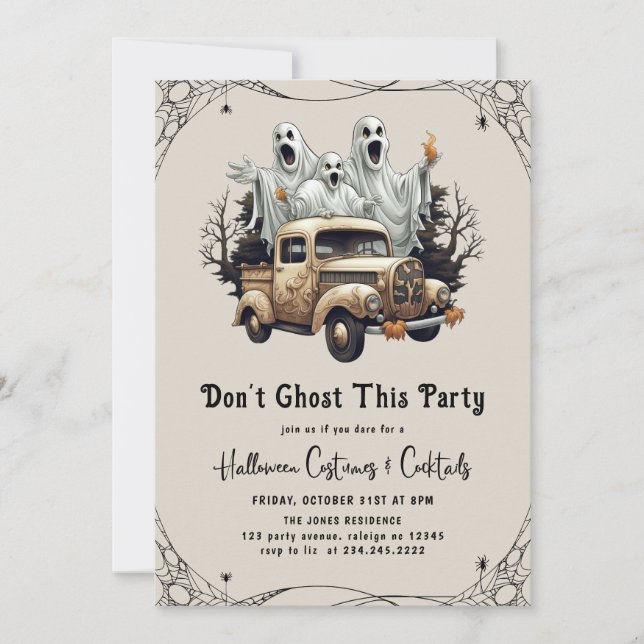 Dont Ghost i Party Vuxen Halloween fest Inbjudningar (Framsida)