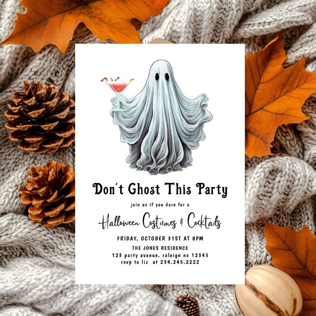 Dont Ghost i Party Vuxen Halloween fest Inbjudningar (Skapare uppladdad)