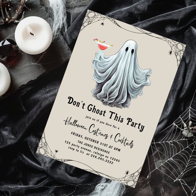 Dont Ghost i Party Vuxen Halloween fest Inbjudningar (Skapare uppladdad)