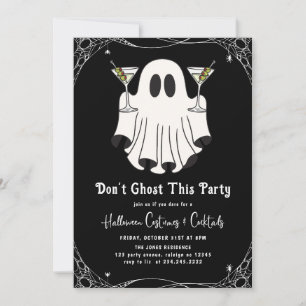 Dont Ghost this Party Martini Halloween fest Inbjudningar