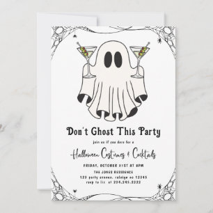Dont Ghost this Party Martini Halloween fest Inbjudningar